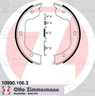 Комплект тормозных колодок стояночной системы ZIMMERMANN 109901063