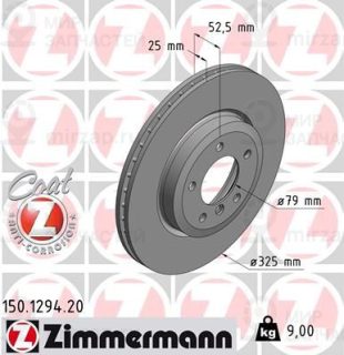 Тормозной диск ZIMMERMANN 150129420