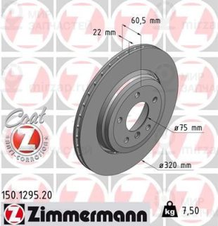 Тормозной диск ZIMMERMANN 150129520