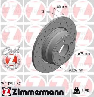 Тормозной диск ZIMMERMANN 150129952