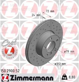 Тормозной диск ZIMMERMANN 150290052