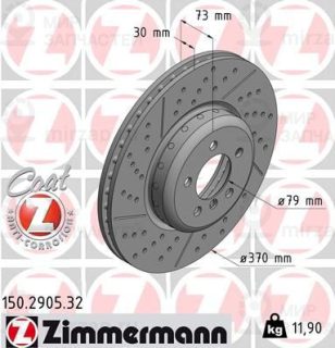 Тормозной диск ZIMMERMANN 150290532