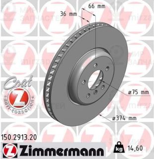 Тормозной диск ZIMMERMANN 150291320