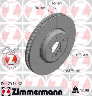 Тормозной диск ZIMMERMANN 150291332