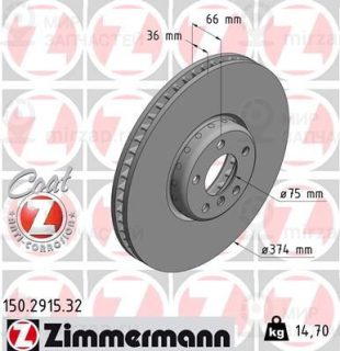 Тормозной диск ZIMMERMANN 150291532