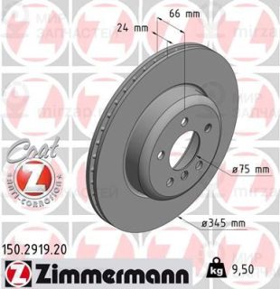 Тормозной диск ZIMMERMANN 150291920