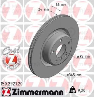 Тормозной диск ZIMMERMANN 150292120