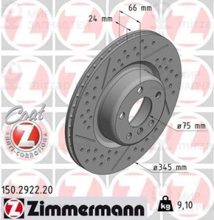 Тормозной диск ZIMMERMANN 150292220