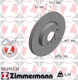 Тормозной диск ZIMMERMANN 150292720