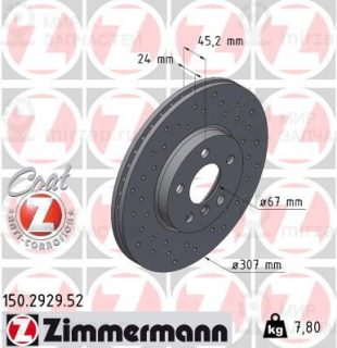Тормозной диск ZIMMERMANN 150292952