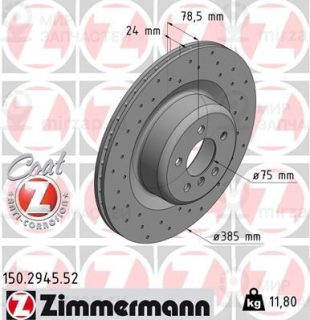 Тормозной диск ZIMMERMANN 150294552