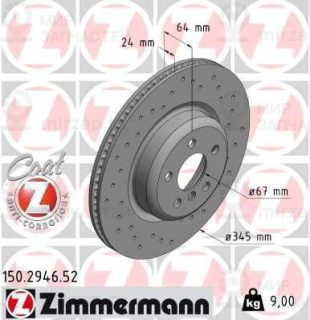 Тормозной диск ZIMMERMANN 150294652