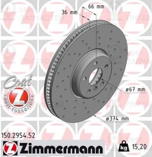 Тормозной диск ZIMMERMANN 150295452