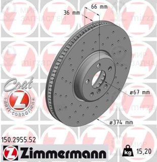 Тормозной диск ZIMMERMANN 150295552