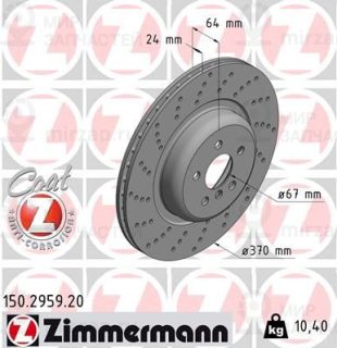 Тормозной диск ZIMMERMANN 150295920