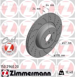 Тормозной диск ZIMMERMANN 150296020