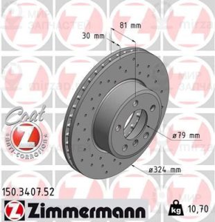 Тормозной диск ZIMMERMANN 150340752