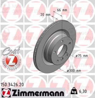 Тормозной диск ZIMMERMANN 150342620