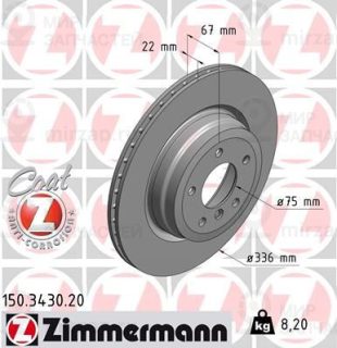 Тормозной диск ZIMMERMANN 150343020