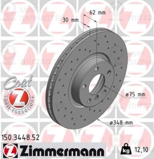 Тормозной диск ZIMMERMANN 150344852