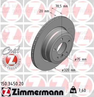 Тормозной диск ZIMMERMANN 150345020