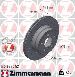 Тормозной диск ZIMMERMANN 150345052