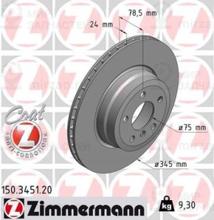 Тормозной диск ZIMMERMANN 150345120