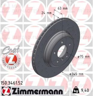 Тормозной диск ZIMMERMANN 150346152
