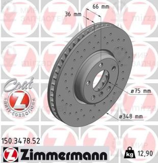 Тормозной диск ZIMMERMANN 150347852