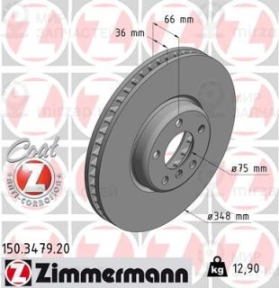 Тормозной диск ZIMMERMANN 150347920