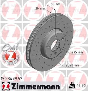 Тормозной диск ZIMMERMANN 150347952