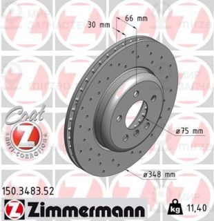 Тормозной диск ZIMMERMANN 150348352