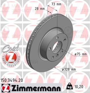 Тормозной диск ZIMMERMANN 150349420