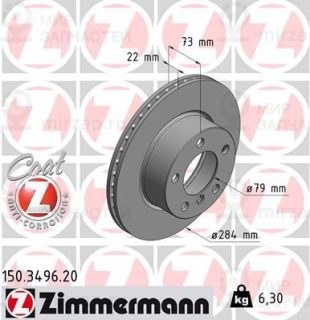Тормозной диск ZIMMERMANN 150349620