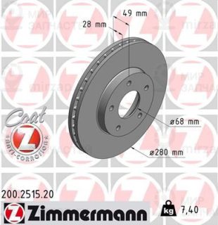 Тормозной диск ZIMMERMANN 200251520