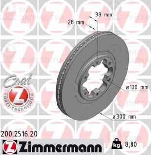 Тормозной диск ZIMMERMANN 200251620