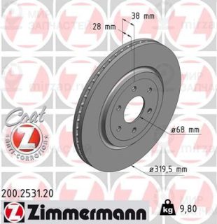 Тормозной диск ZIMMERMANN 200253120