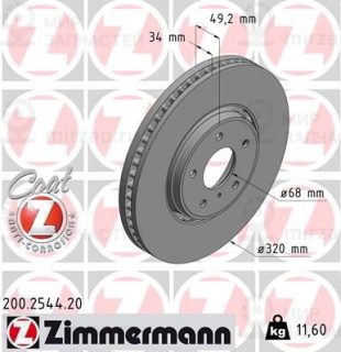 Тормозной диск ZIMMERMANN 200254420