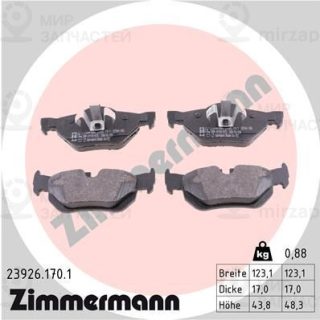 Комплект тормозных колодок (дисковый тормоз) ZIMMERMANN 239261701