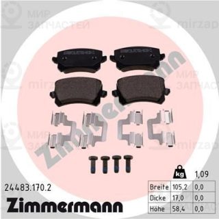 Комплект тормозных колодок (дисковый тормоз) ZIMMERMANN 244831702