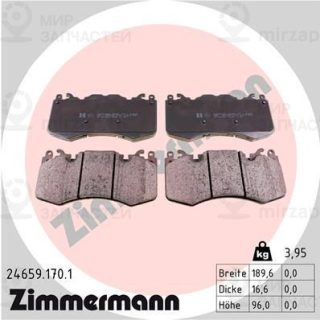 Комплект тормозных колодок (дисковый тормоз) ZIMMERMANN 246591701