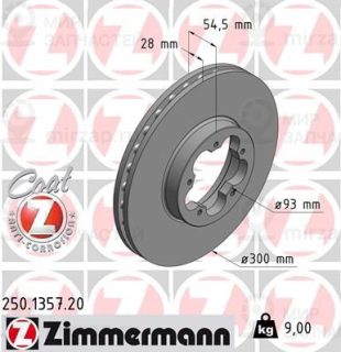 Тормозной диск ZIMMERMANN 250135720