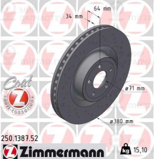 Тормозной диск ZIMMERMANN 250138752