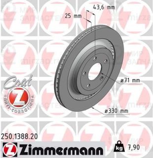 Тормозной диск ZIMMERMANN 250138820