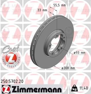 Тормозной диск ZIMMERMANN 250570220