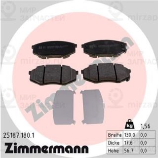 Комплект тормозных колодок (дисковый тормоз) ZIMMERMANN 251871801