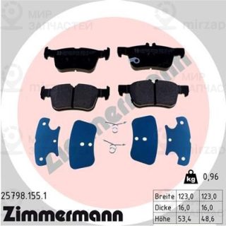 Комплект тормозных колодок (дисковый тормоз) ZIMMERMANN 257981551