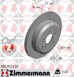 Тормозной диск ZIMMERMANN 285352120