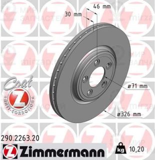 Тормозной диск ZIMMERMANN 290226320