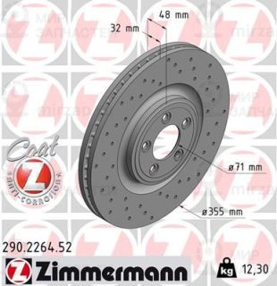 Тормозной диск ZIMMERMANN 290226452